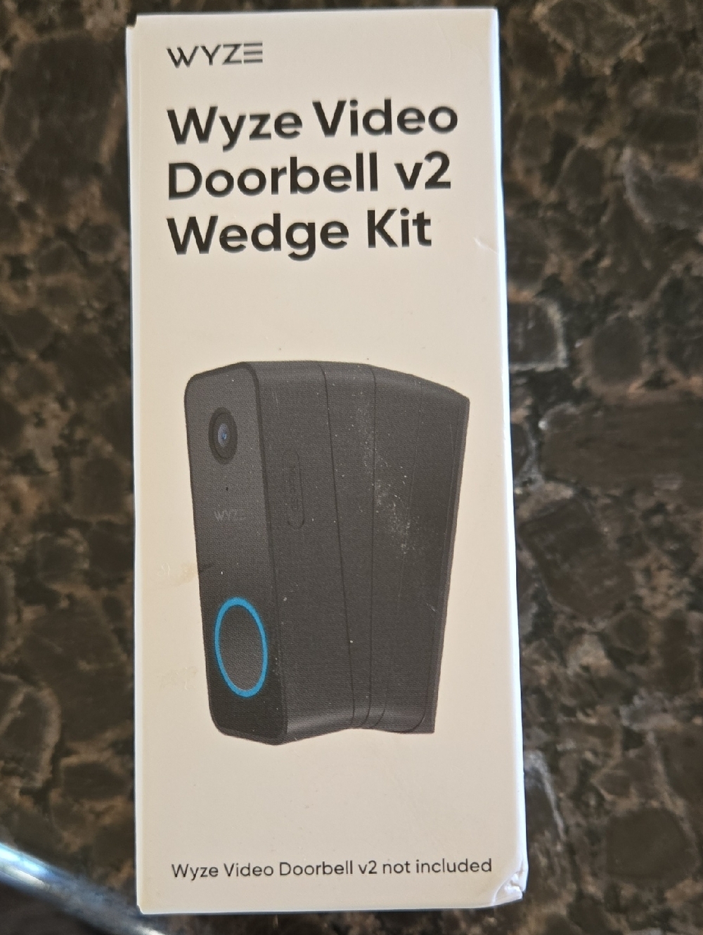 Wyze Black Video Doorbell v2 Wedge Kit with Blue Ring Accent